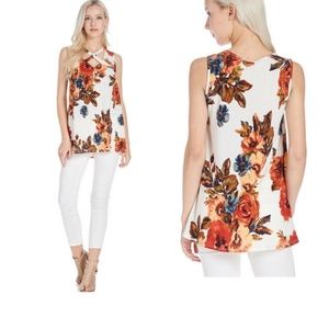 Crisscross Strap Accent Tank Top-Ivory